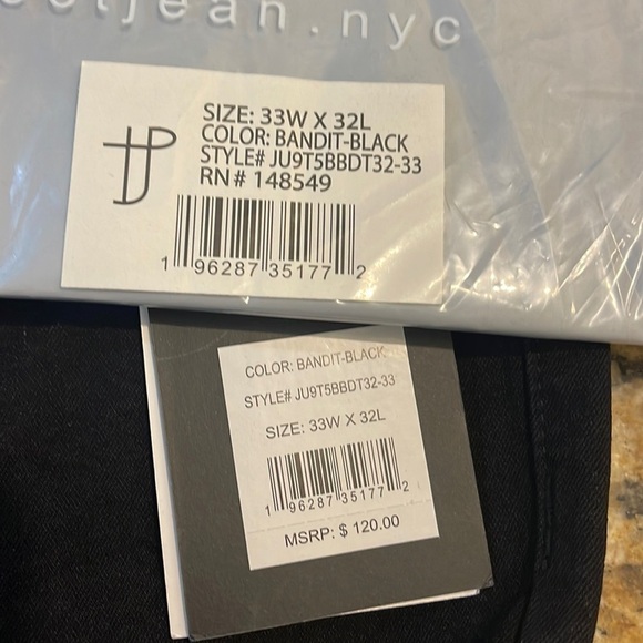 THE PERFECT JEAN NYC SLIM THICK BANDIT BLACK - 33x32 / 36x32 / 42x30 - Picture 6 of 10